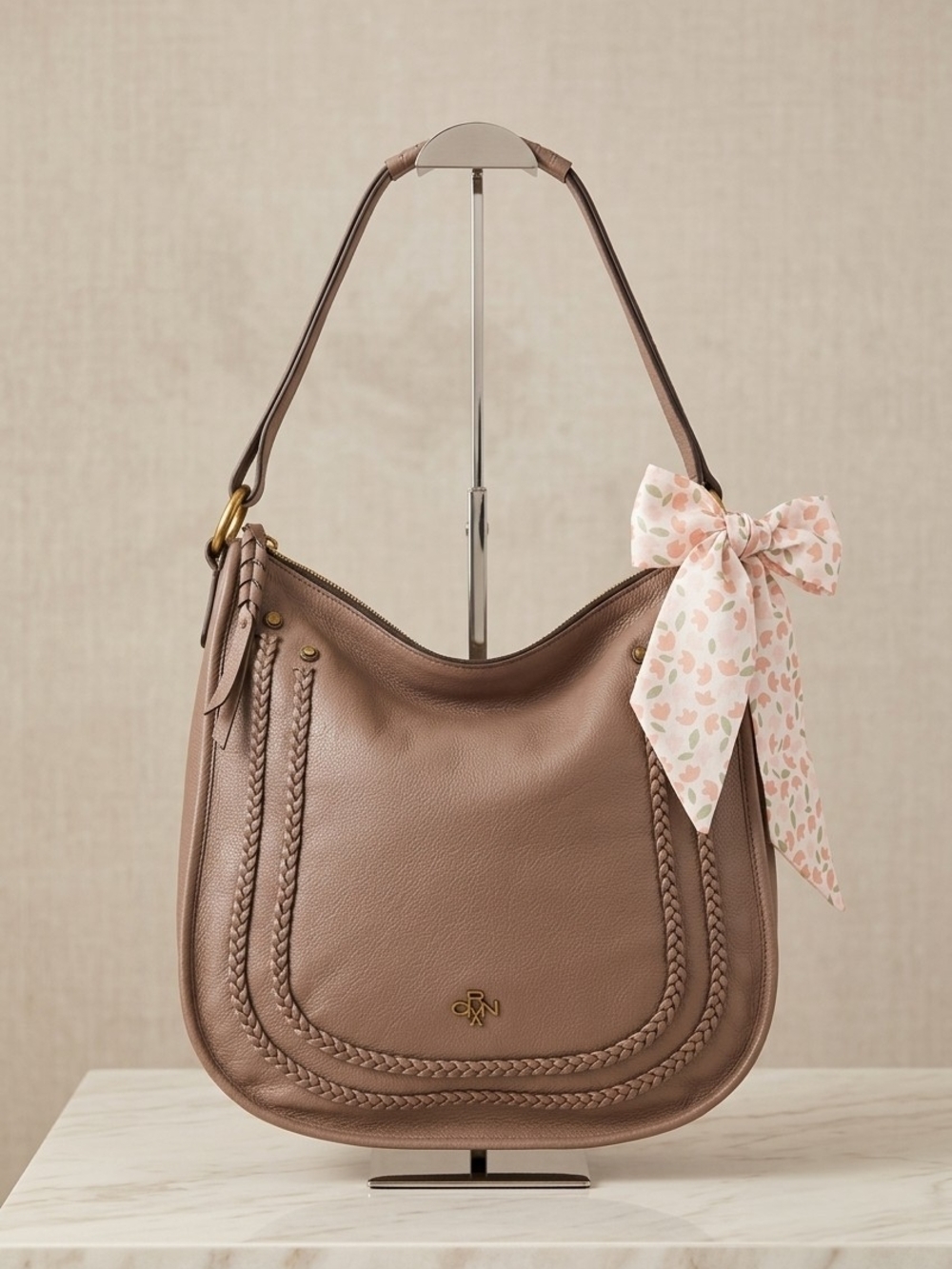 orYANY Madelyn Pebbled Leather Hobo Shoulder Bag